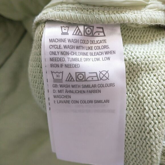 D&Co Heritage Sweater Jacket Womens XL Green Full Zip Quilted Knit Pocket Cotton - Picture 7 of 8